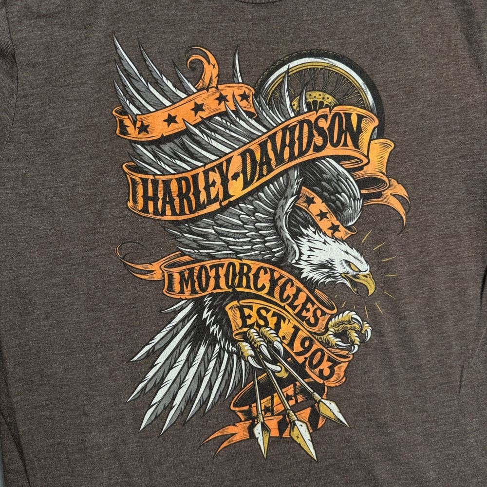 Harley-Davidson Graphic T-Shirt Mens Medium Brown Taboo Alexandria LA 7048 - Picture 2 of 7